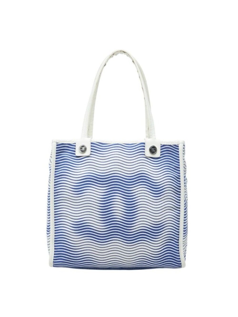 Chanel Magic CC Tote Blue White Canvas Leather